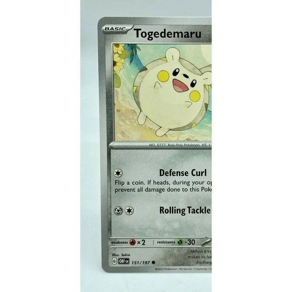 Togedemaru 151/197 S&V: Obsidian Flames Non-Holo Pokémon TCG Mint Unplayed - Picture 2 of 6